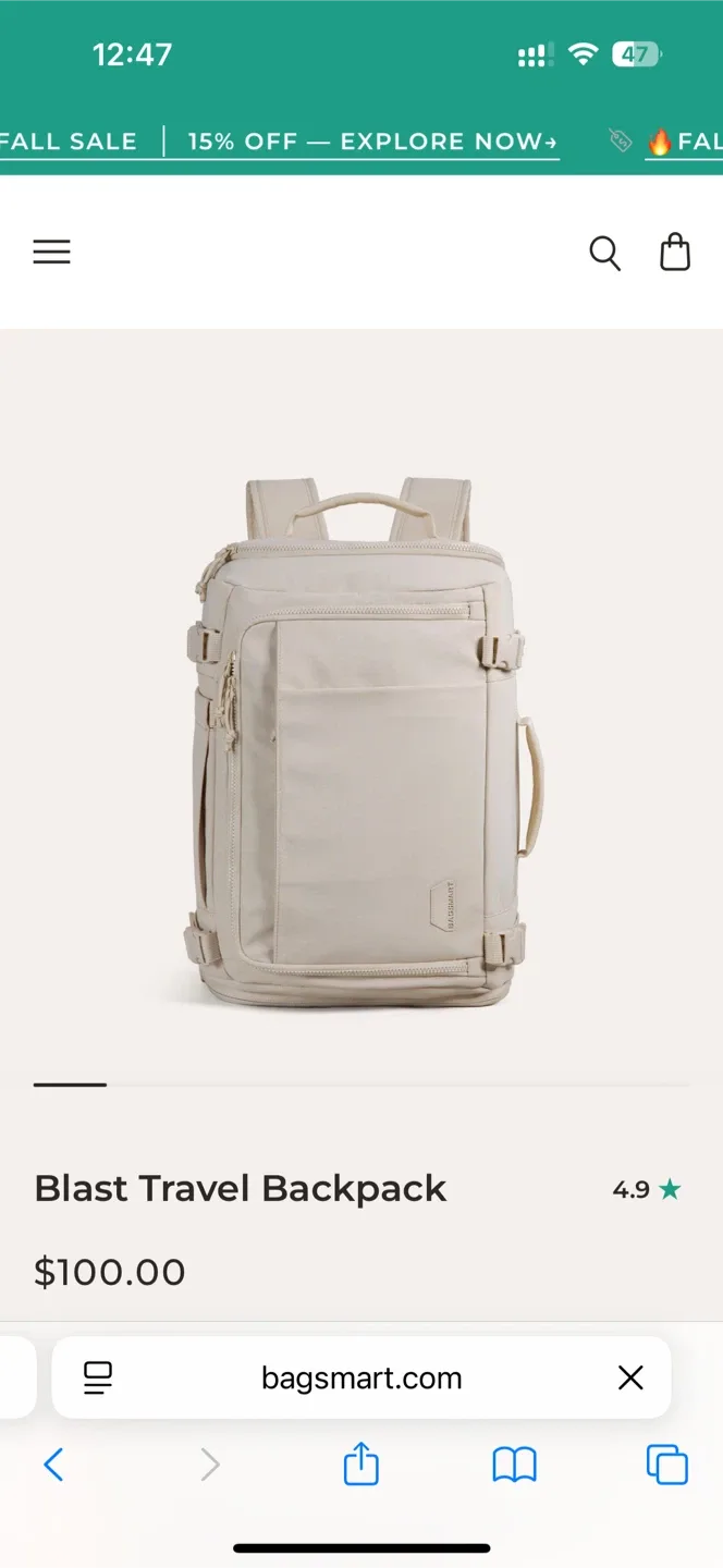 Bagsmart blast travel backpack image indicator(2)