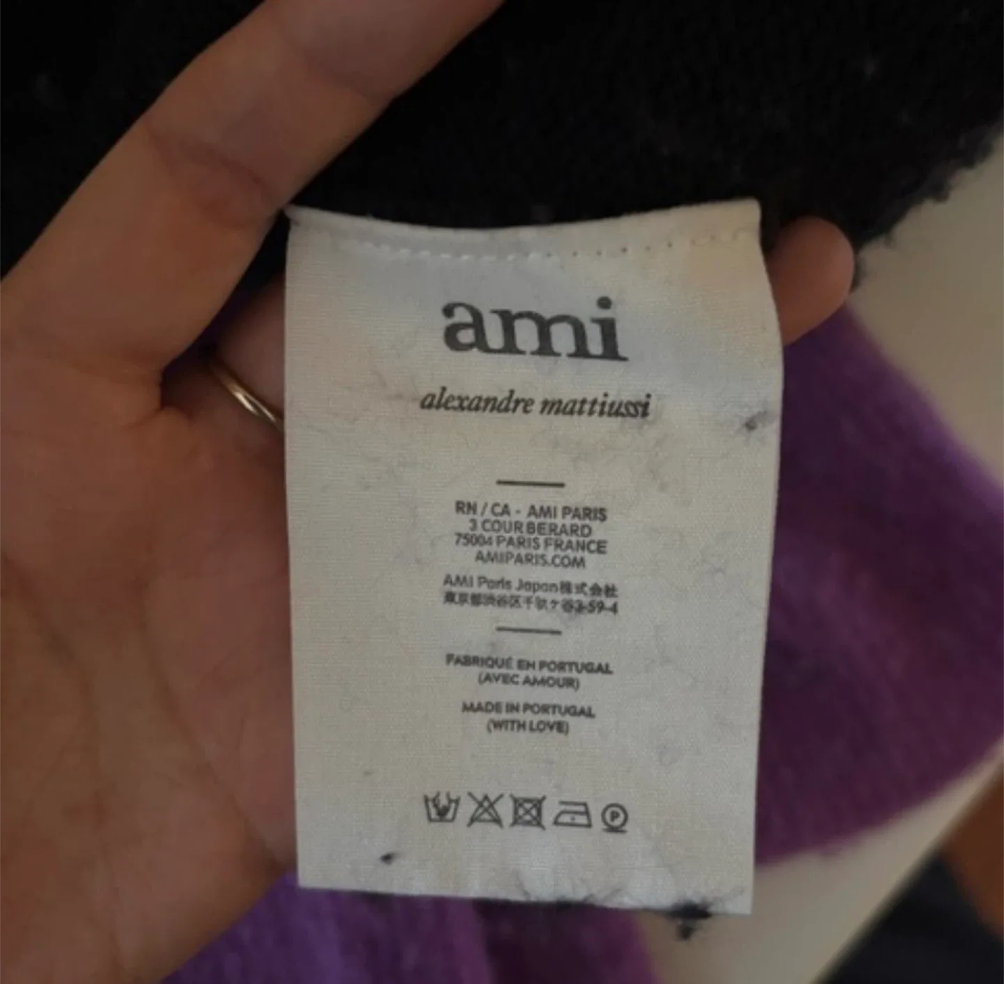 Ami Paris Black Sweater with Red Heart Logo image indicator(6)