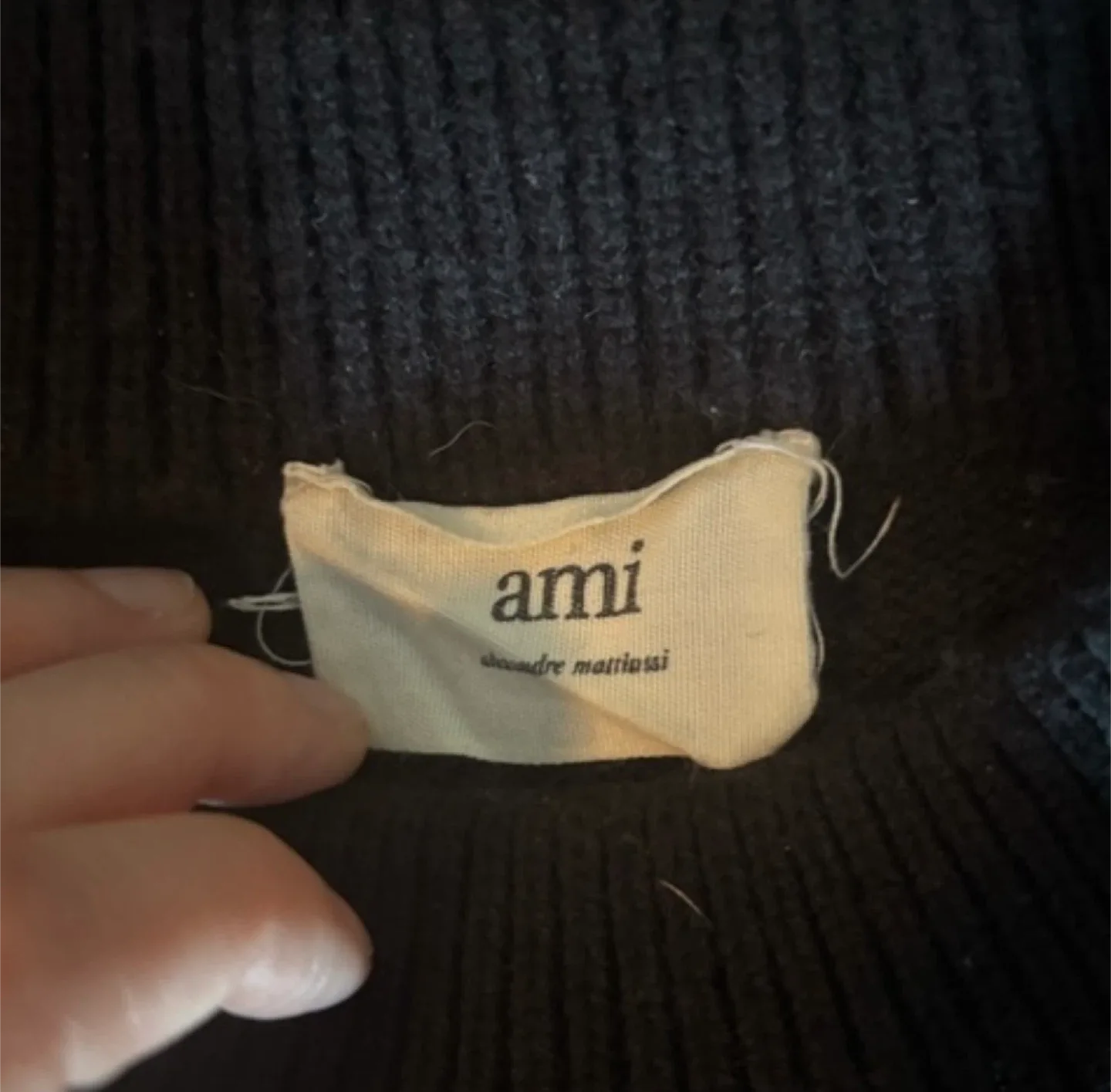 Ami Paris Black Sweater with Red Heart Logo image indicator(3)