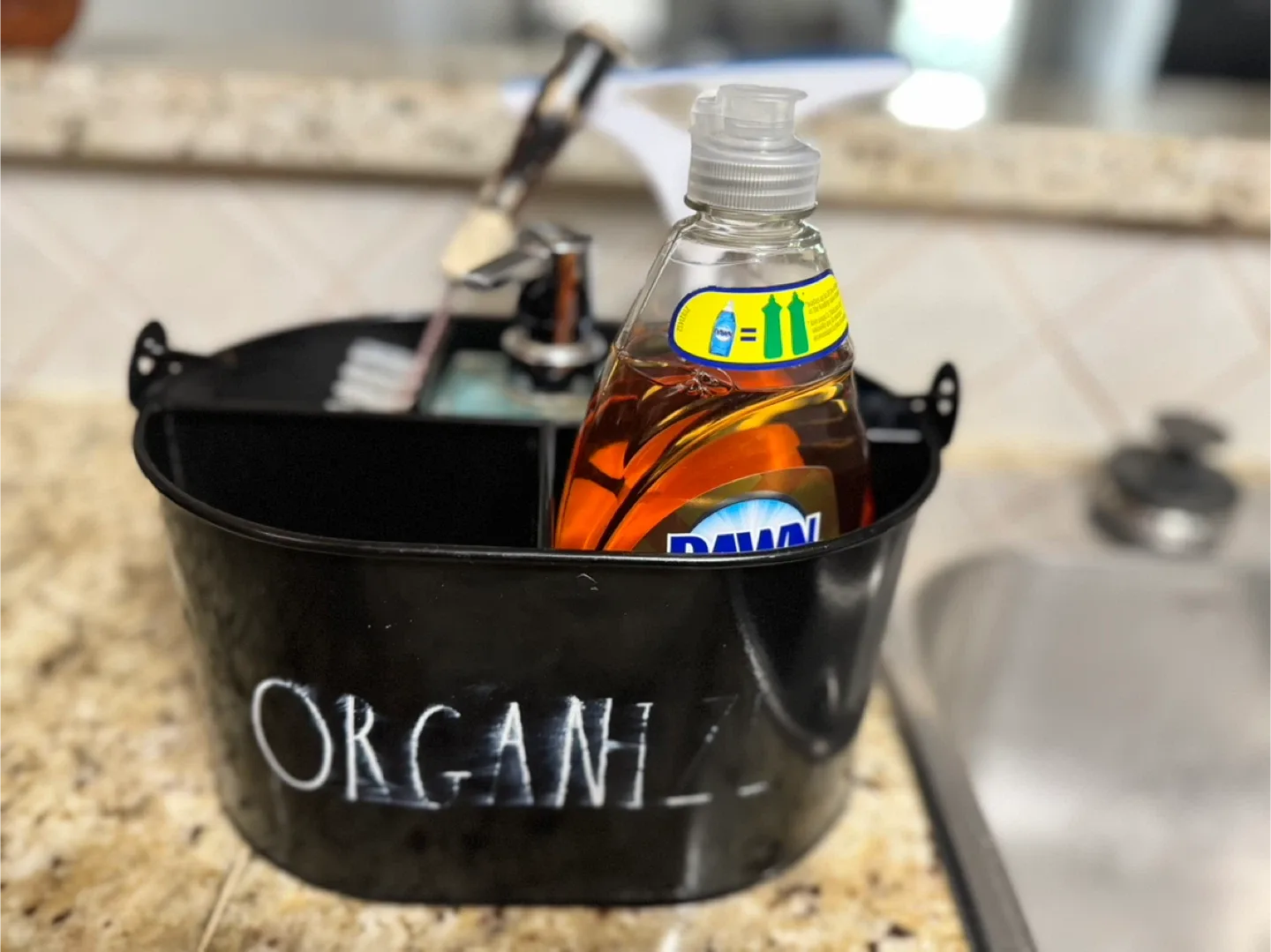 Black Metal Kitchen Sink Organizer thumbnail