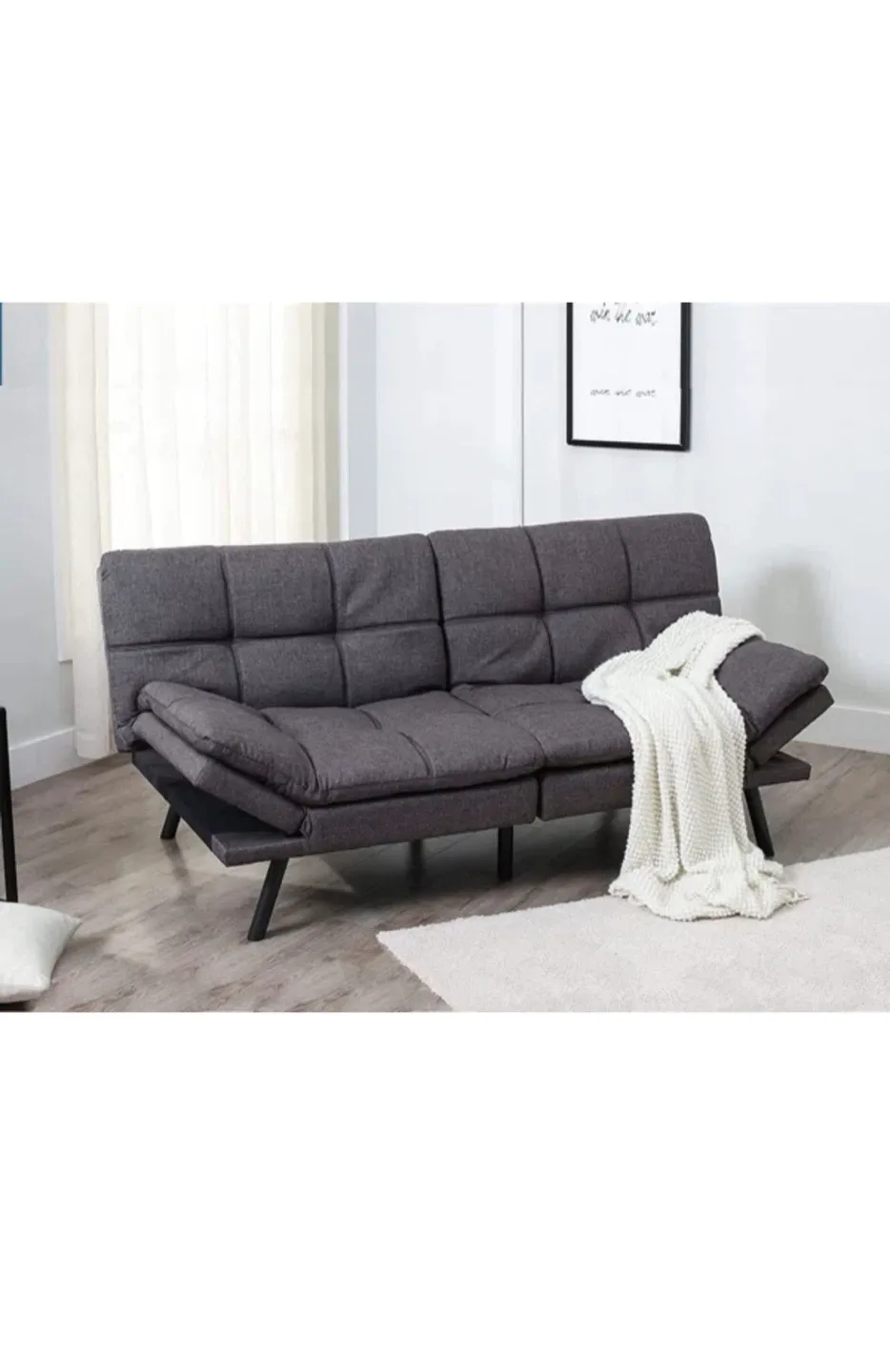 Grey Futon Sofa Bed - Convertible image indicator(5)