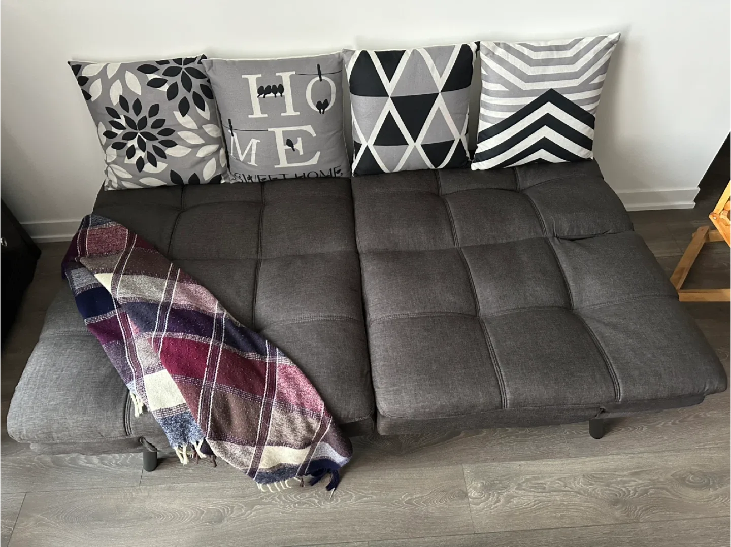 Grey Futon Sofa Bed - Convertible thumbnail