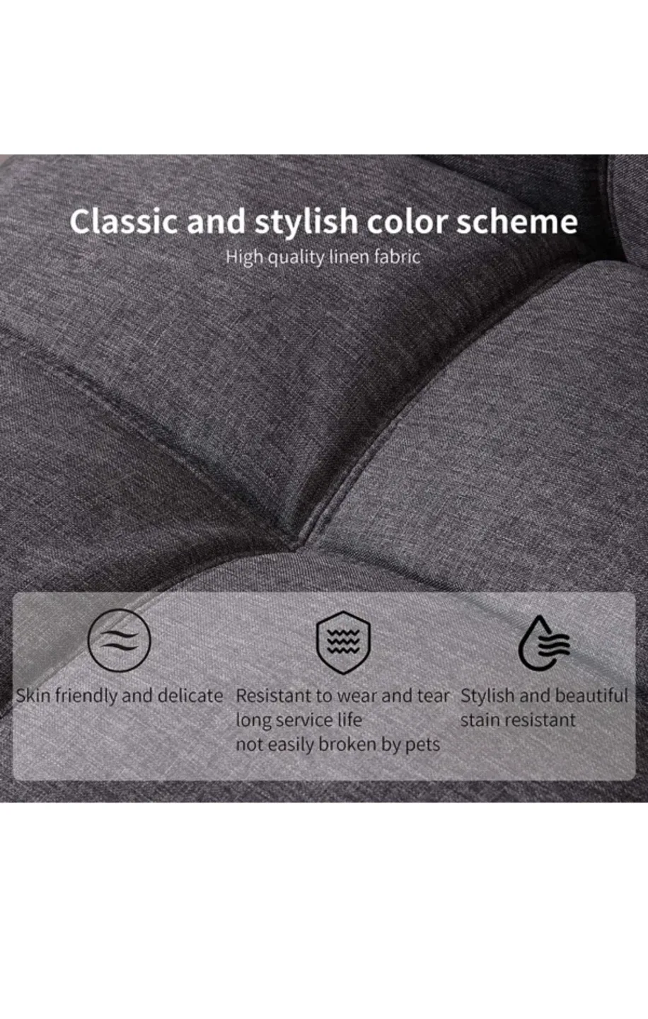 Grey Futon Sofa Bed - Convertible image indicator(3)