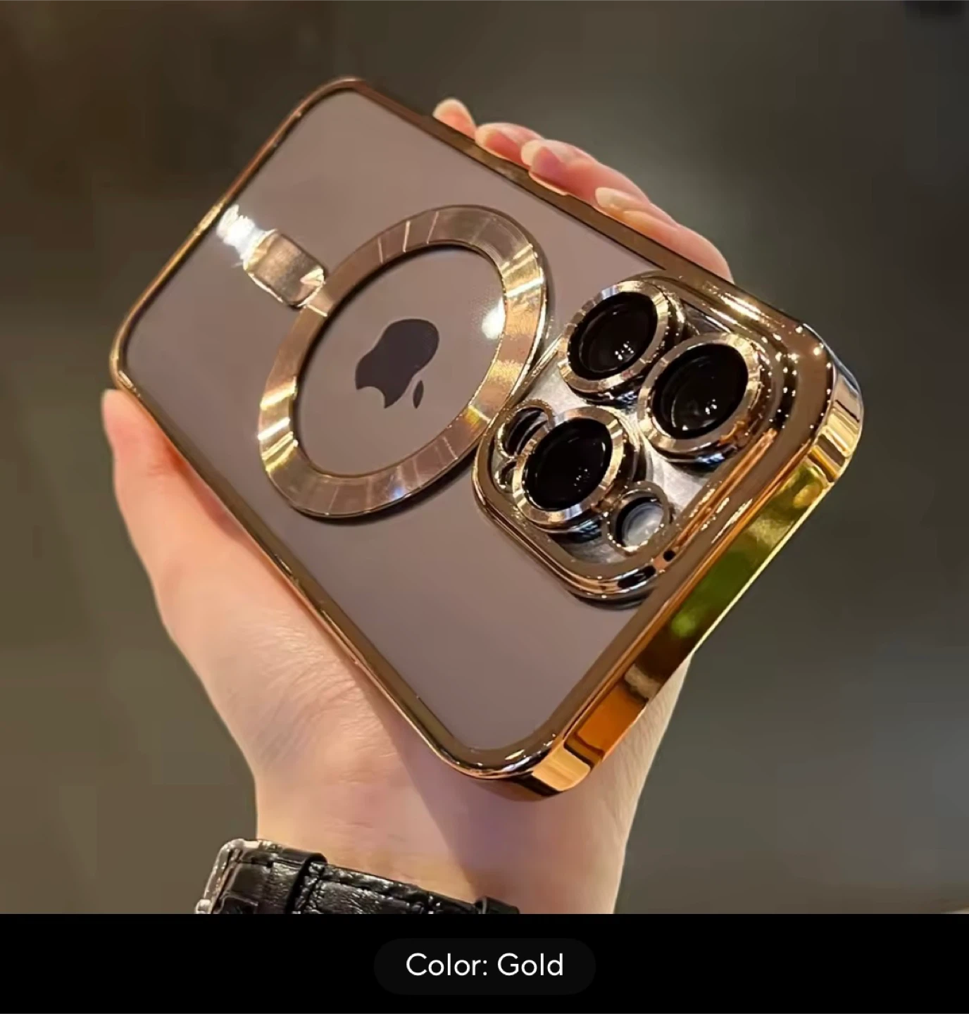 Gold iPhone Case with MagSafe Ring