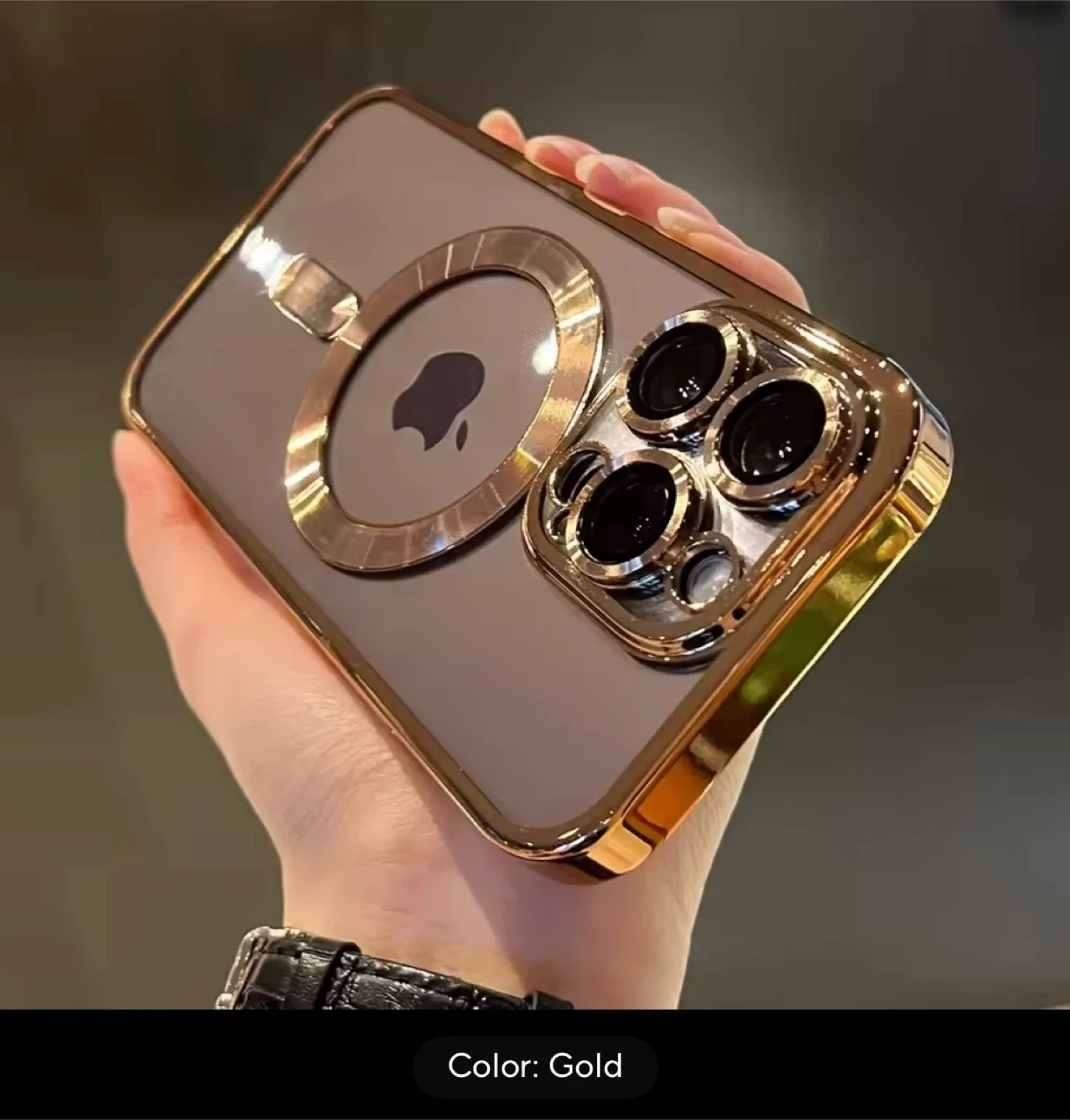 Gold iPhone Case with MagSafe Ring thumbnail