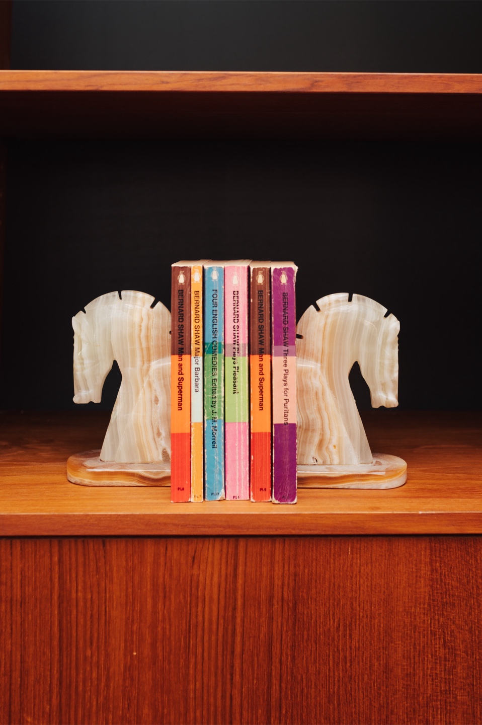 Vintage Onyx Seahorse Bookends - photo 3