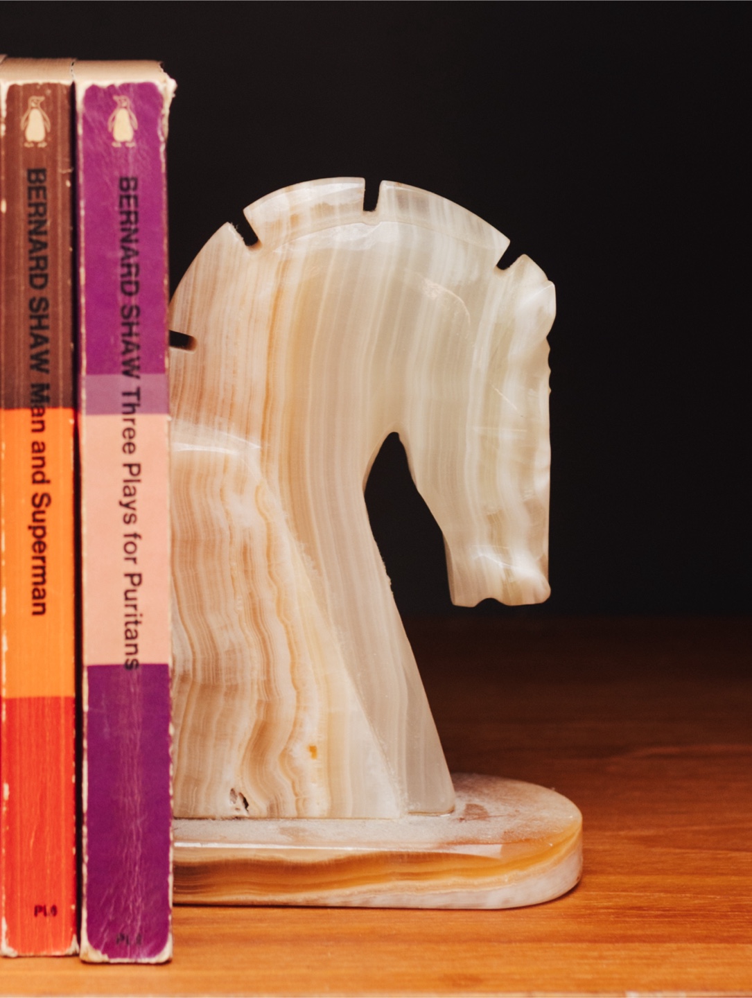 Vintage Onyx Seahorse Bookends - photo 2