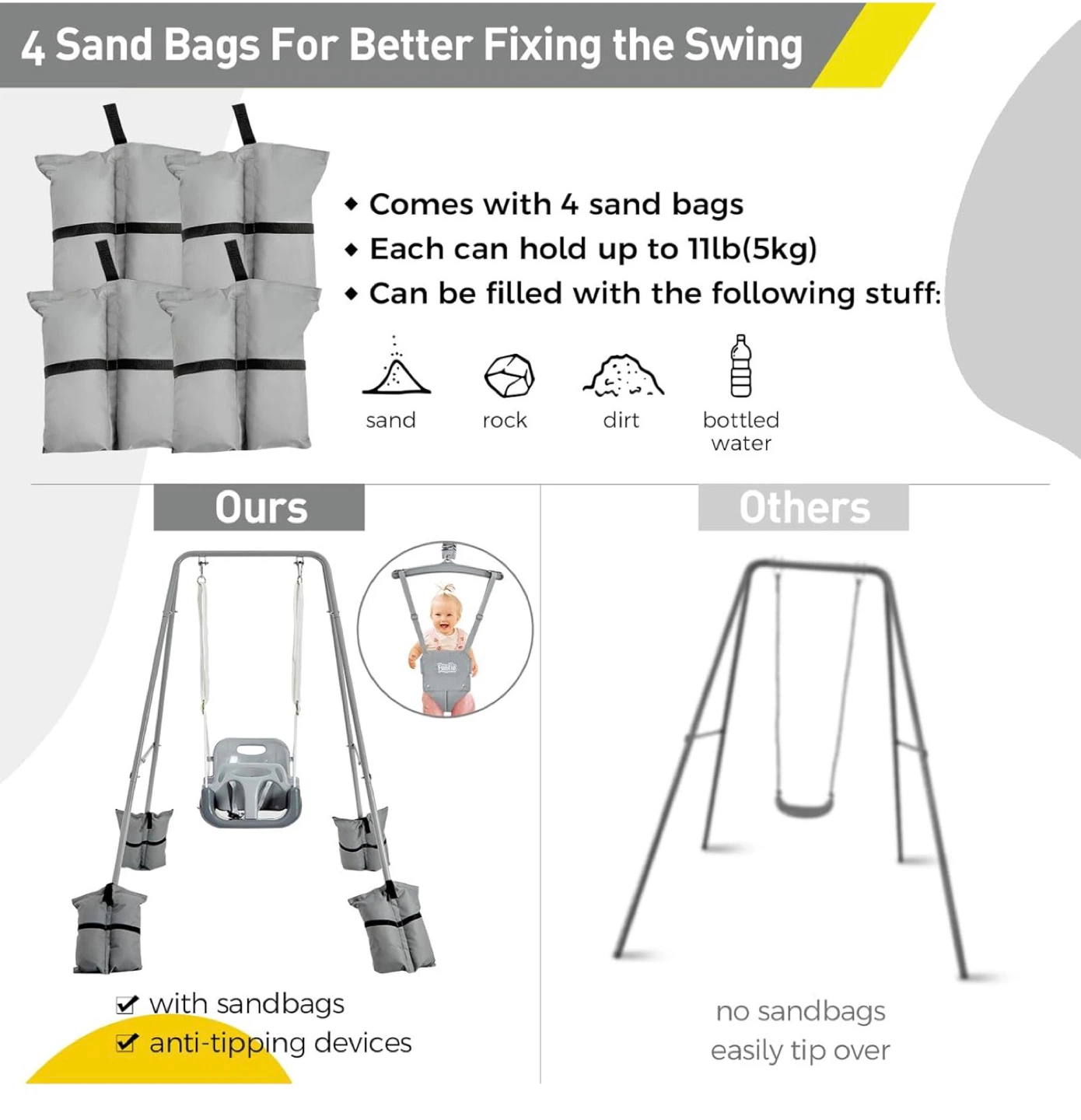 New Funlio 2-in-1 Swing Set & Baby Jumper - photo 4