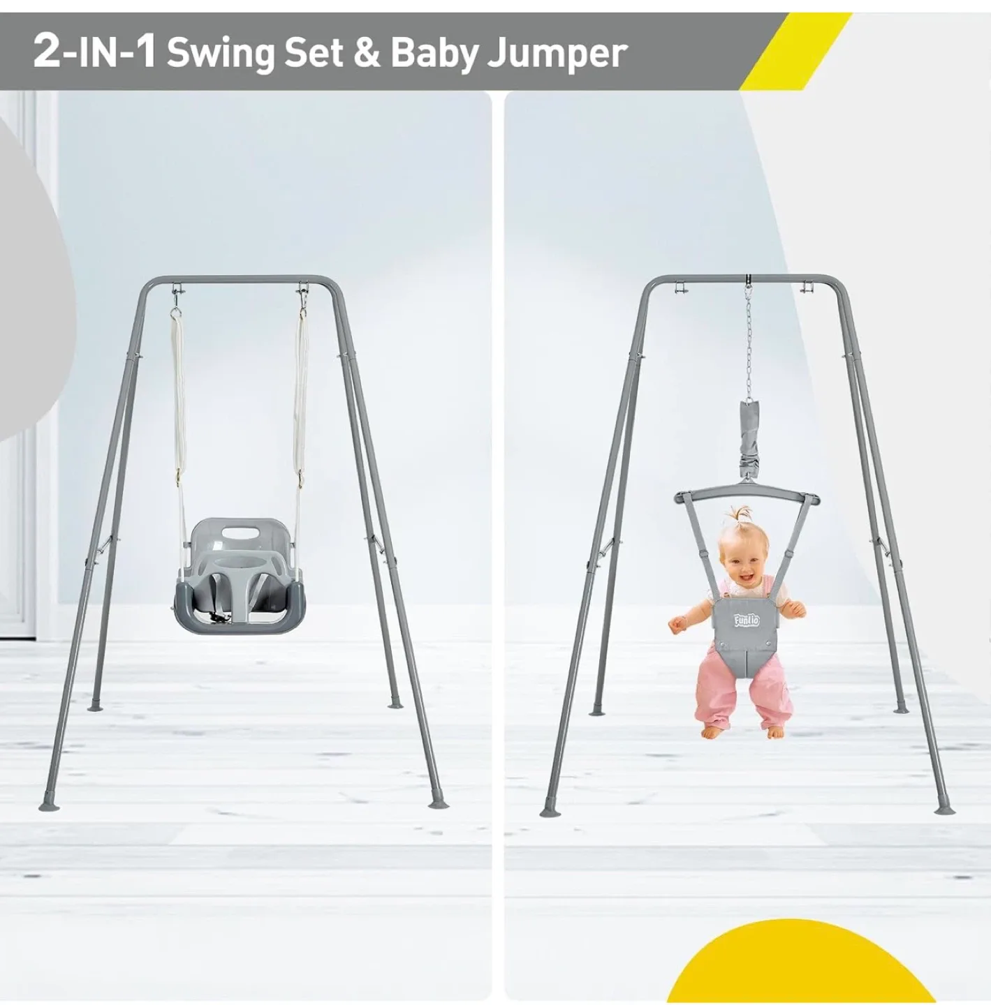 New Funlio 2-in-1 Swing Set & Baby Jumper image indicator(3)