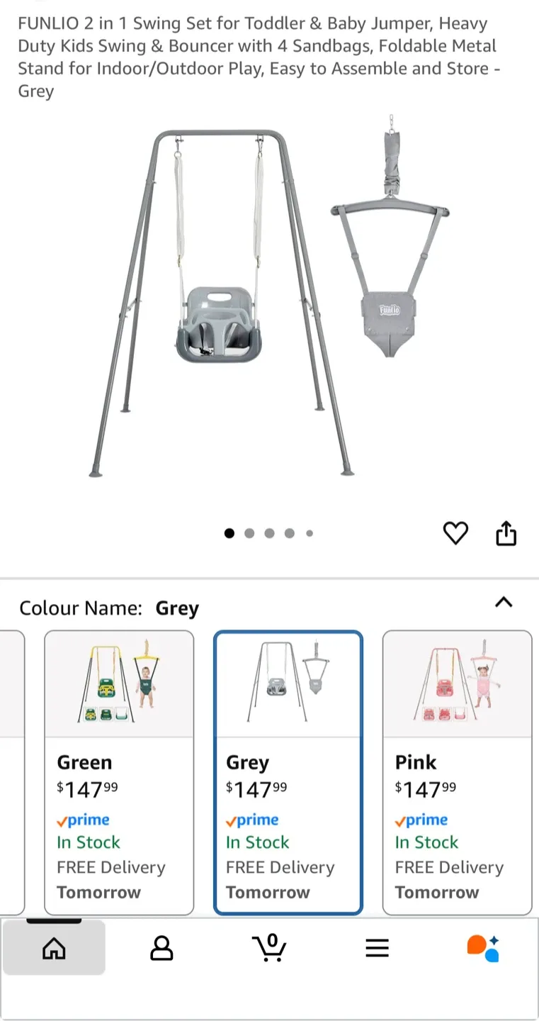 New Funlio 2-in-1 Swing Set & Baby Jumper image indicator(7)