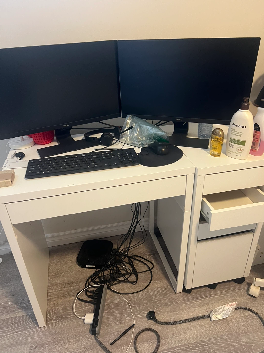 White Desk with Drawers