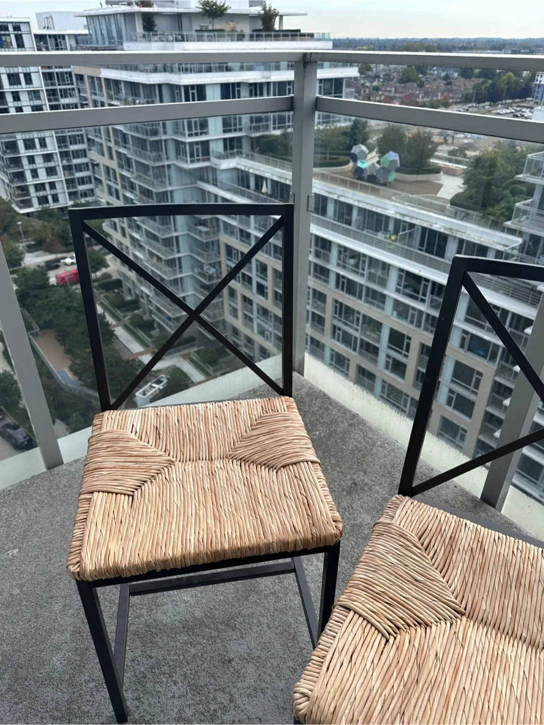 Set of Two Wicker Seat Chairs thumbnail