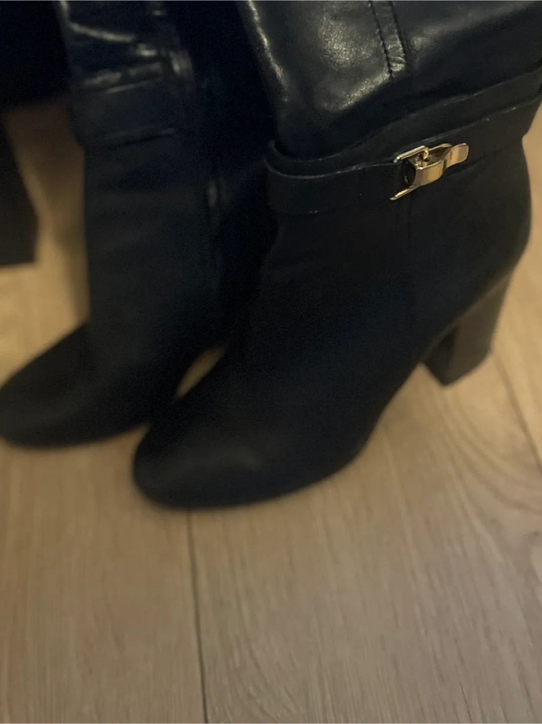 Sam Edelman Black Leather Knee High Boots image indicator(6)