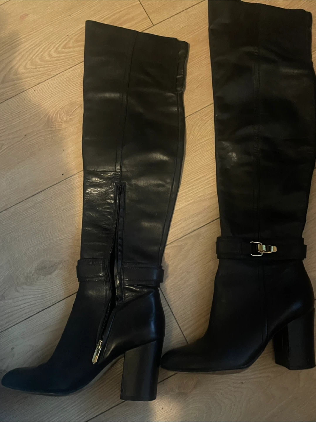 Sam Edelman Black Leather Knee High Boots