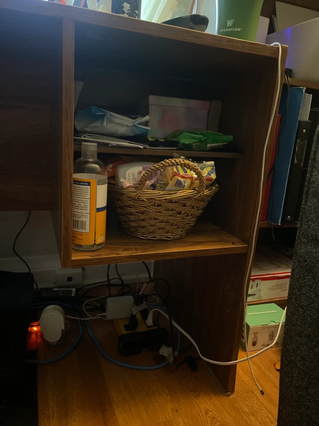 Wooden Desk with Maps on the top of the desk and with Shelves image indicator(3)