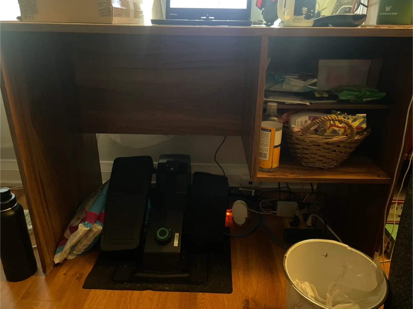 Wooden Desk with Maps on the top of the desk and with Shelves image indicator(4)