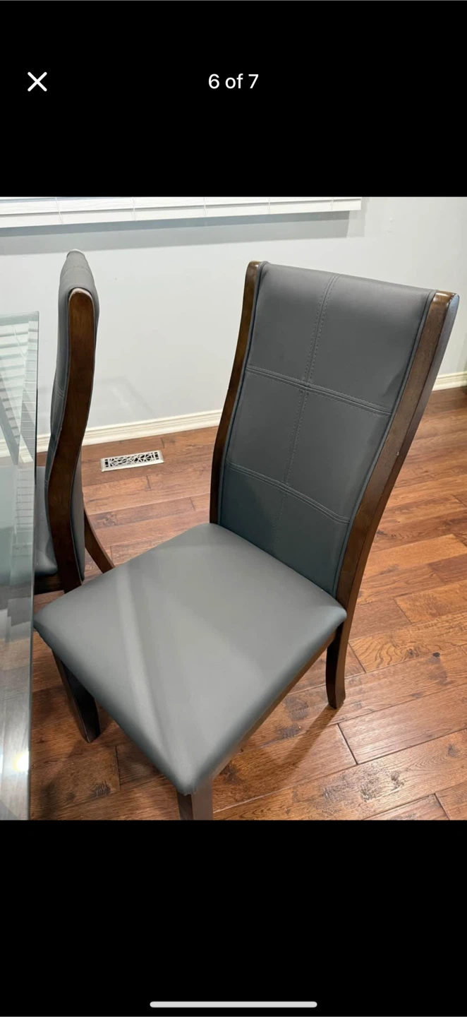 Glass Top Dining Table with 6 Chairs - photo 5