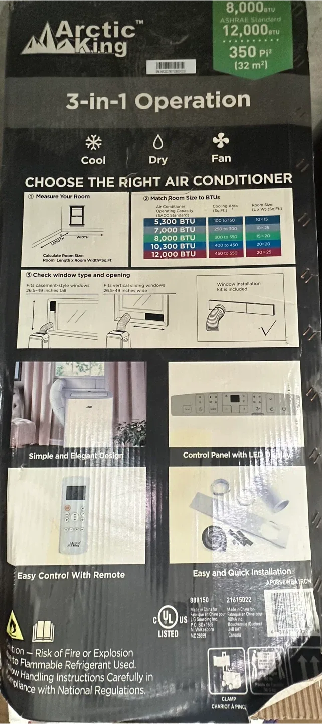 Arctic King 3-in-1 Portable Air Conditioner