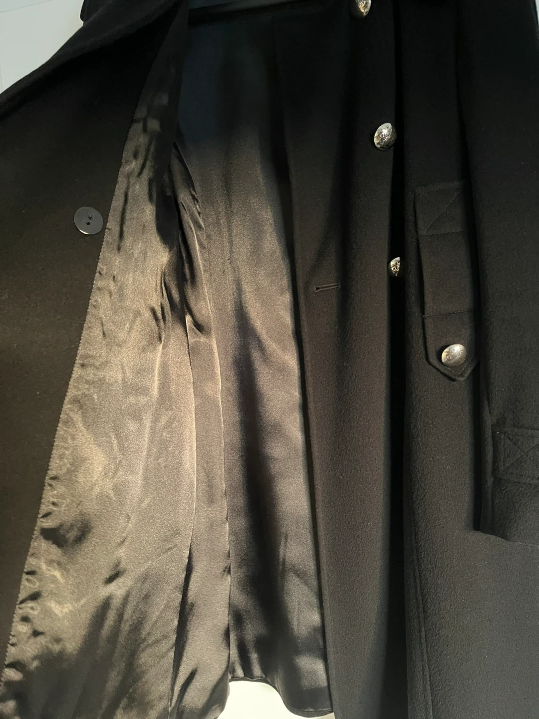 TAHARI LORO PIANA Black Coat size S 100% Italian Wool - photo 5