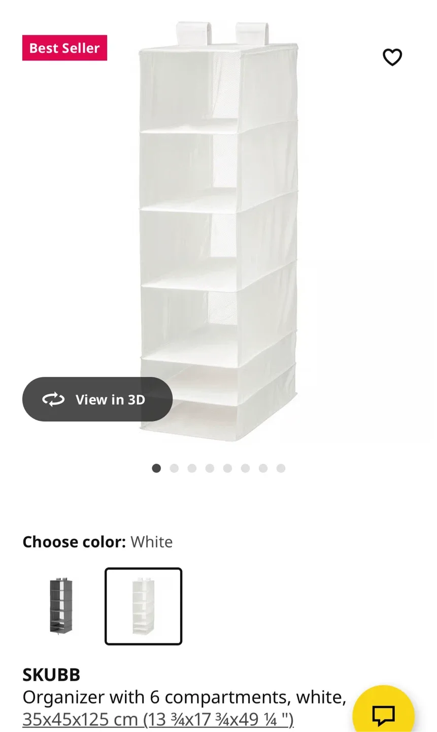 IKEA SKUBB White 6-Compartment Organizer thumbnail
