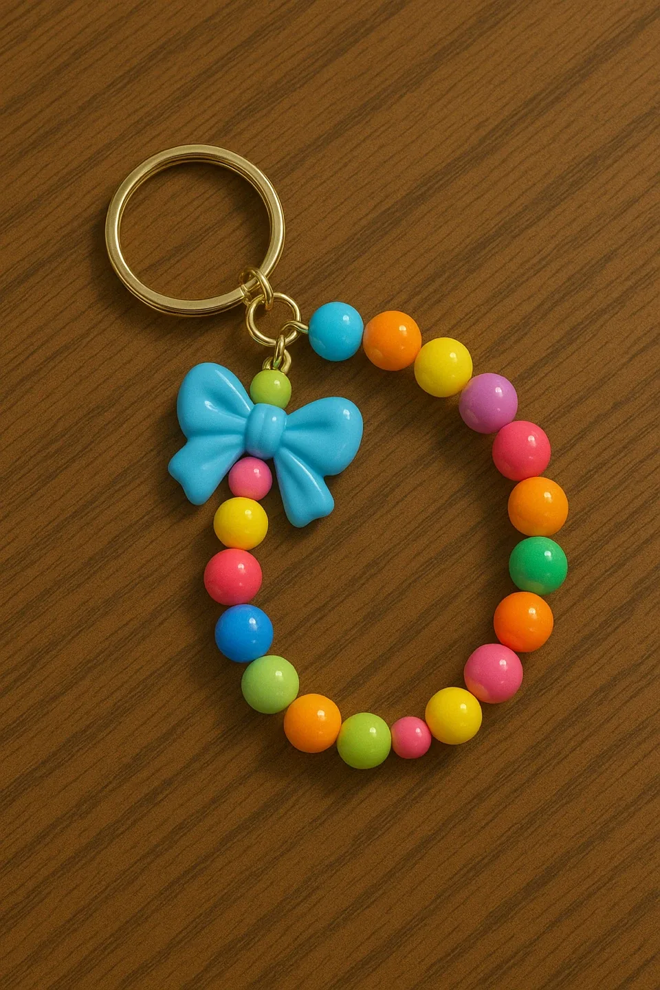 Cute handmade Beaded Keychain with Bow Charm image indicator(2)