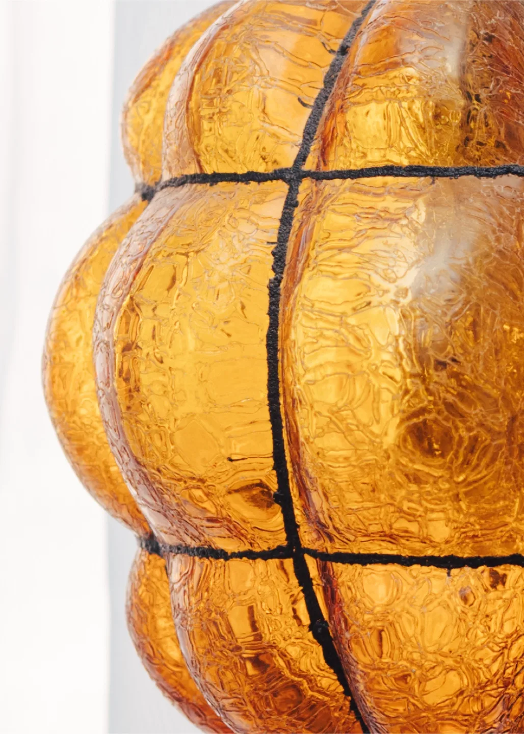 Midcentury Vintage Amber Glass Swag Lamp 🧡 image indicator(3)