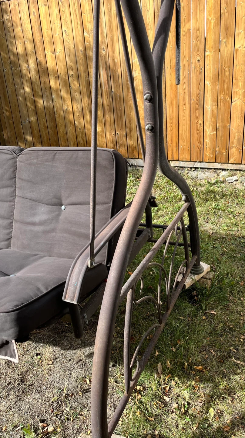 Brown Metal Outdoor Patio Swing - photo 4