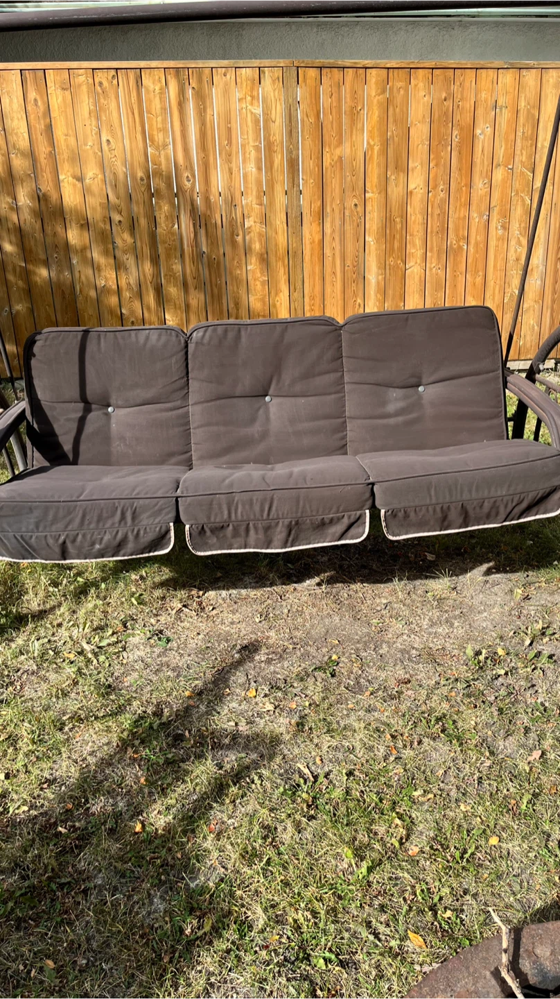 Brown Metal Outdoor Patio Swing - photo 2
