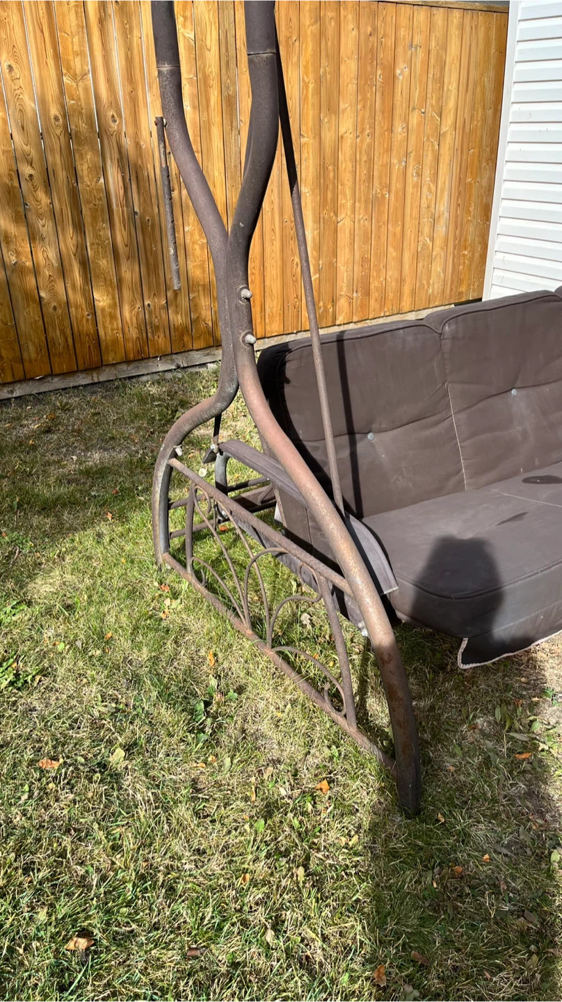 Brown Metal Outdoor Patio Swing - photo 5