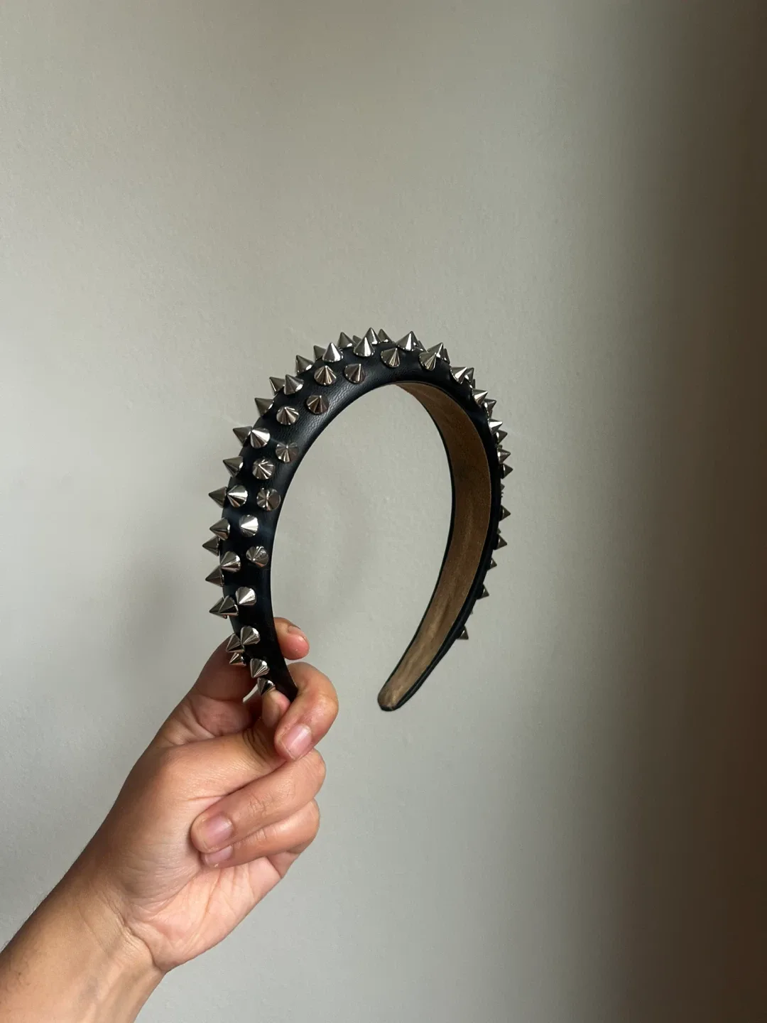Spiked Goth Headband - Black thumbnail