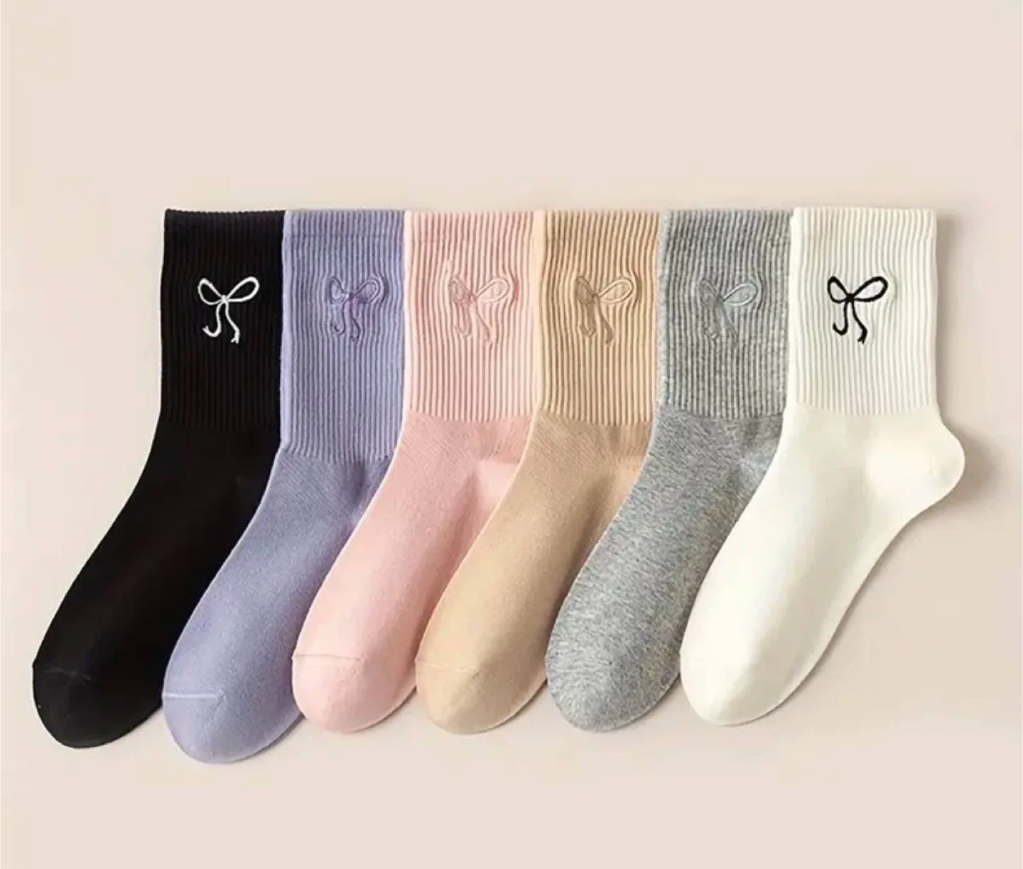 Bow Socks - 6 Pairs thumbnail