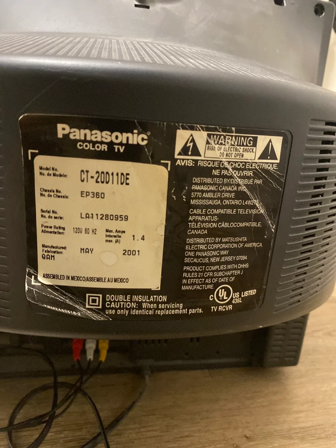 CRT TV Color TV ( Panasonic 2001) image indicator(2)