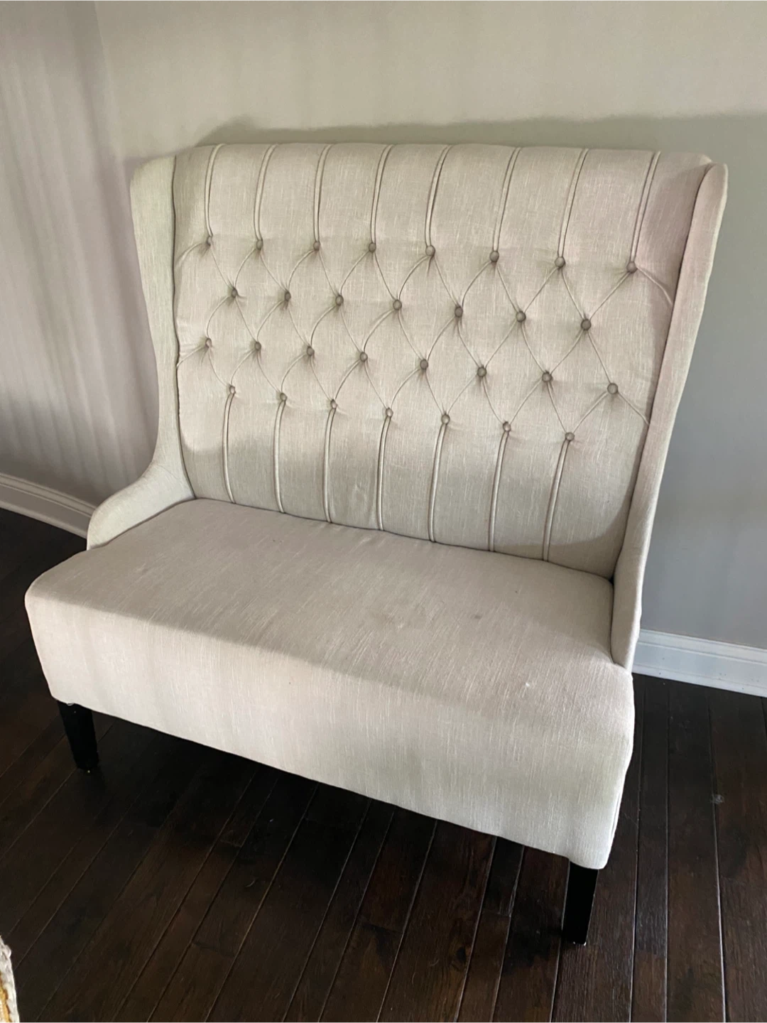 Tufted Upholstered Settee