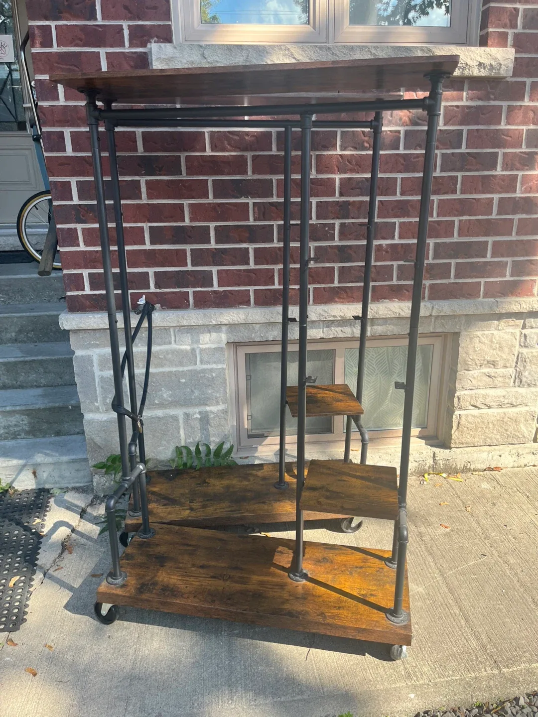 Industrial Style Rolling Garment Rack image indicator(2)