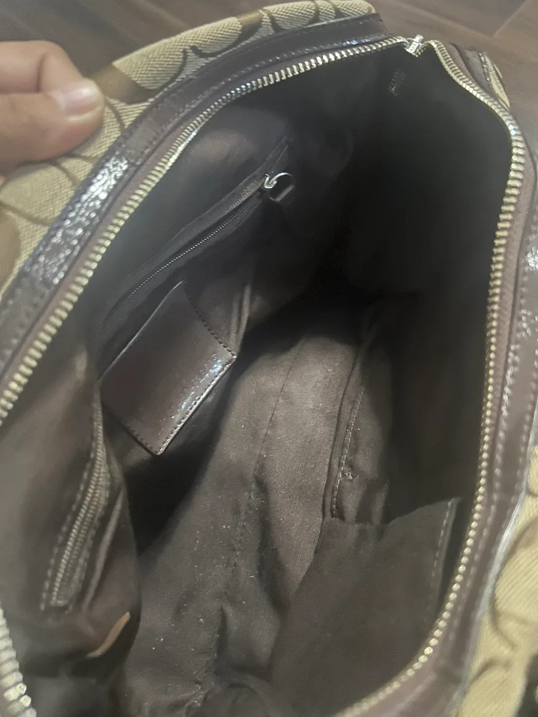 Coach Signature Brown Satchel Bag image indicator(4)