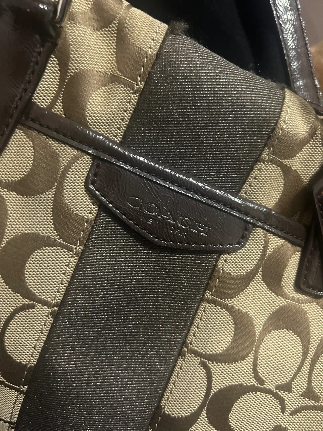 Coach Signature Brown Satchel Bag image indicator(3)