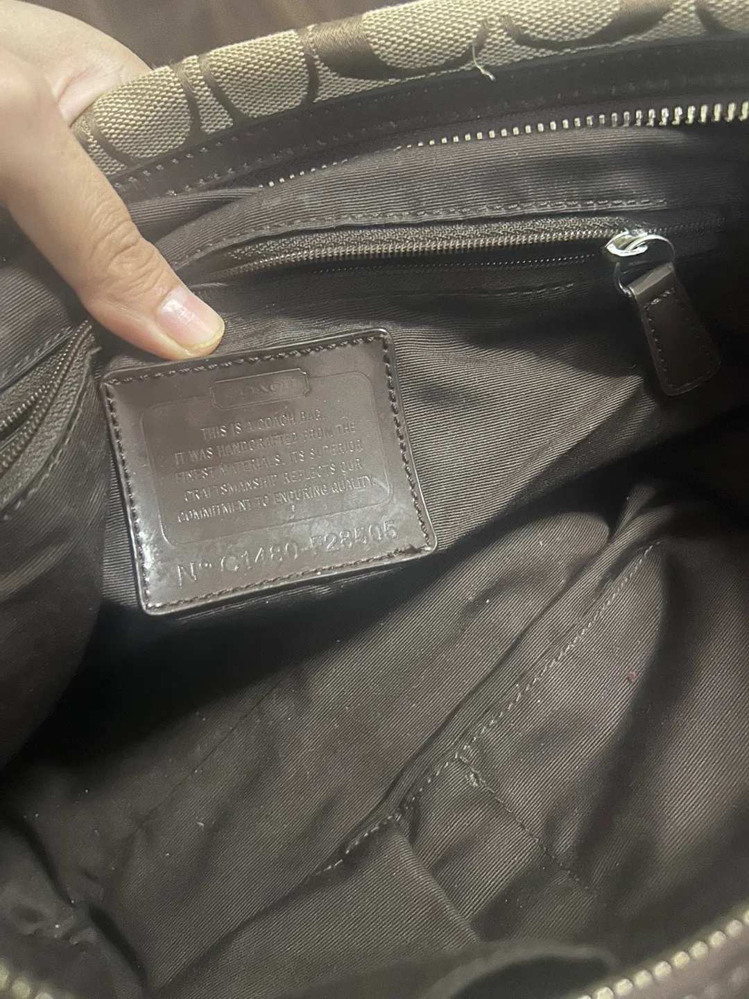 Coach Signature Brown Satchel Bag image indicator(5)