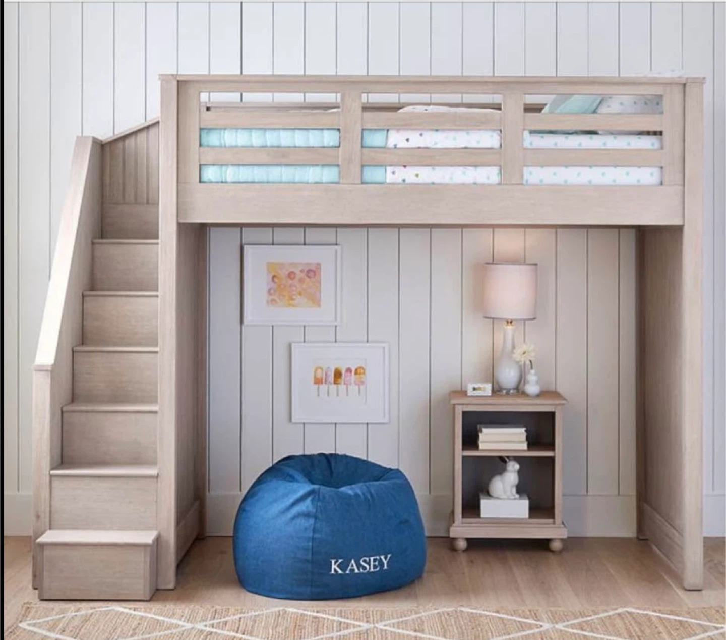 Pottery Barn Kids Loft Bed with Stairs