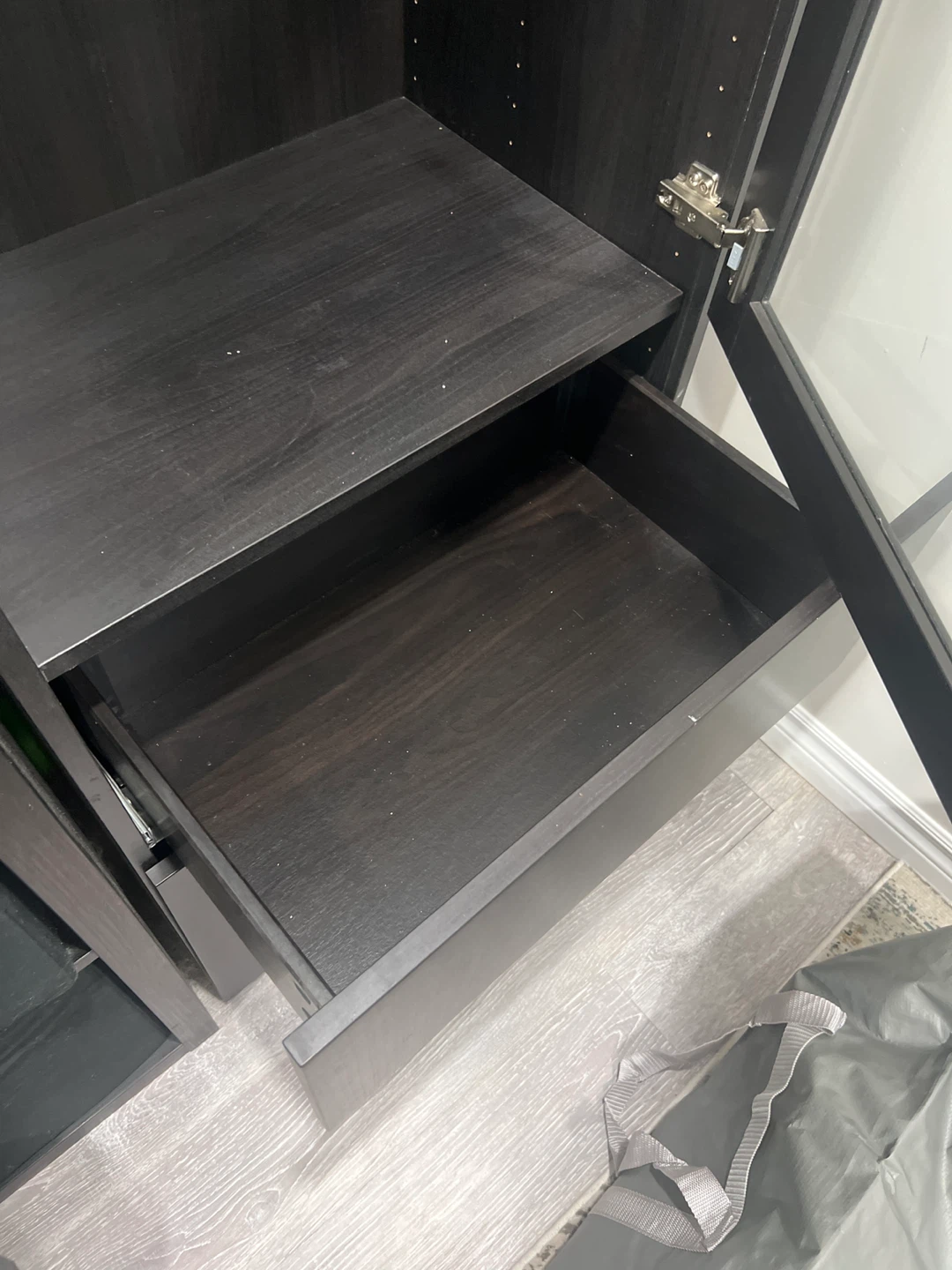 Dark Brown Cabinet with Glass Doors - photo 3