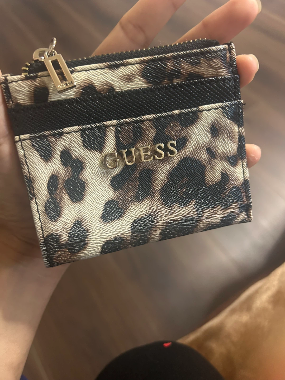 Guess Leopard Print Card Holder