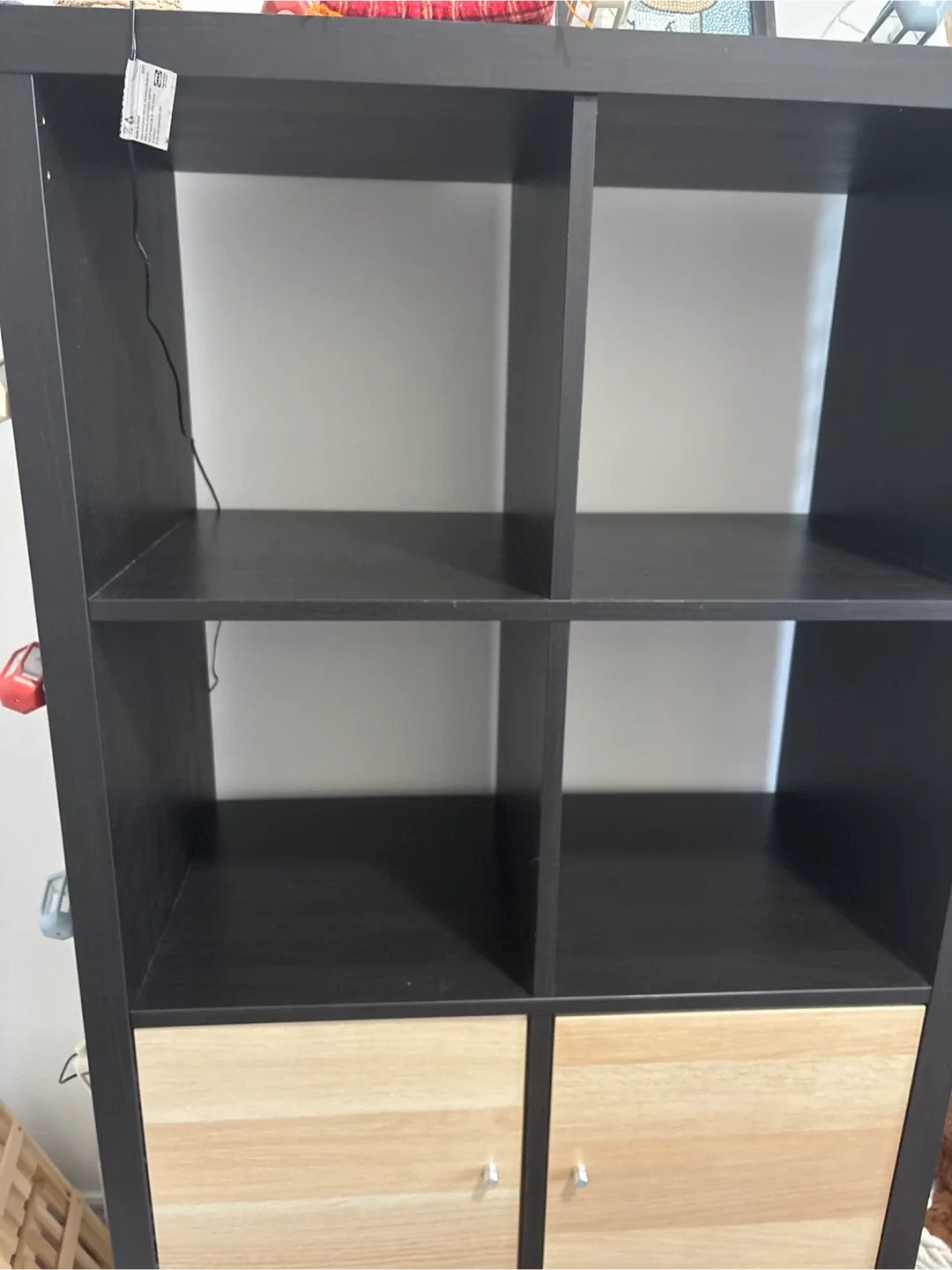 IKEA Kallax Shelf Unit with Doors - Black/Wood image indicator(2)