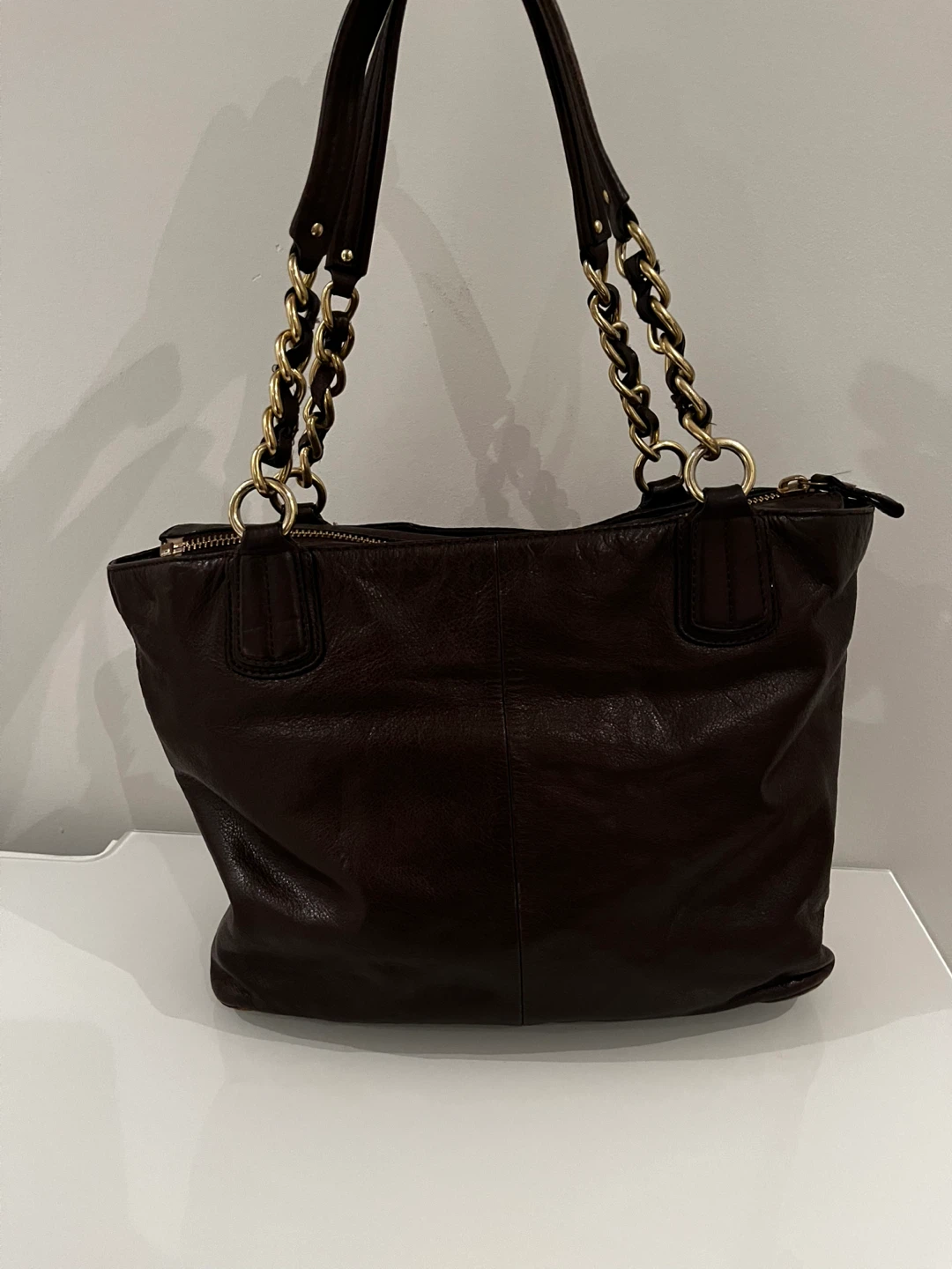 Coach Dark Brown Leather Tote Bag - photo 3