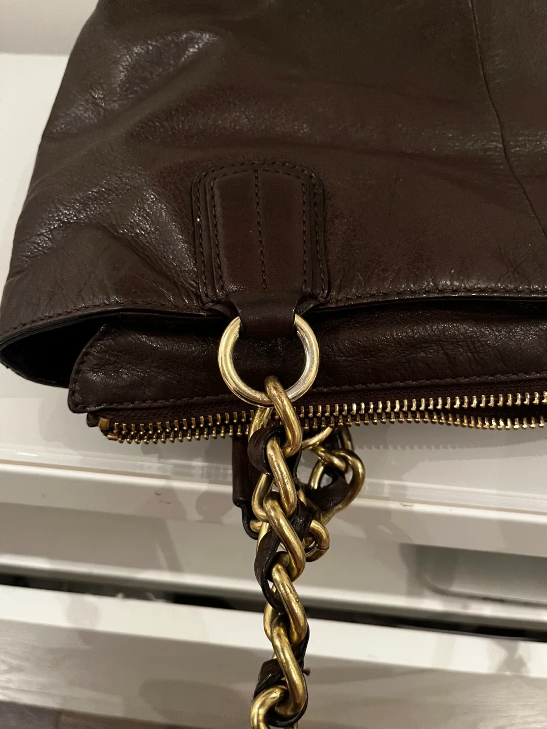 Coach Dark Brown Leather Tote Bag image indicator(6)