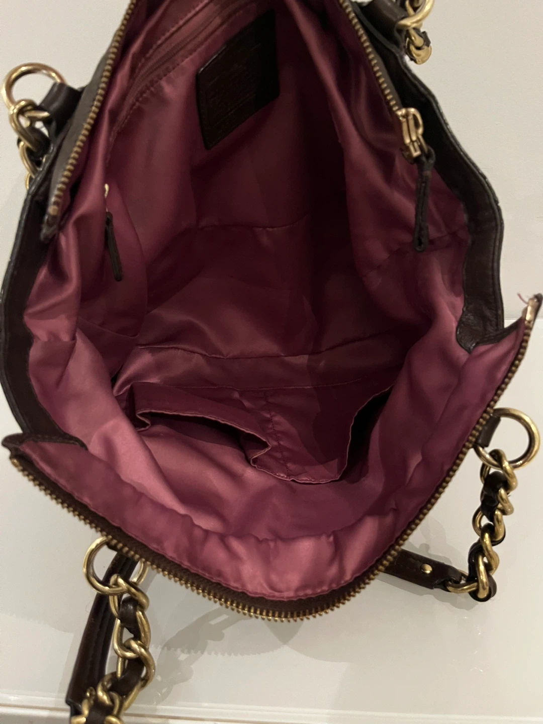 Coach Dark Brown Leather Tote Bag - photo 5