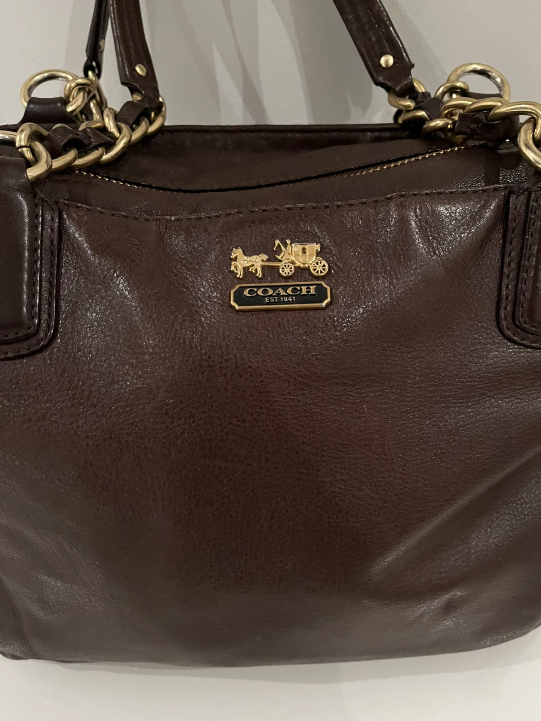 Coach Dark Brown Leather Tote Bag - photo 2