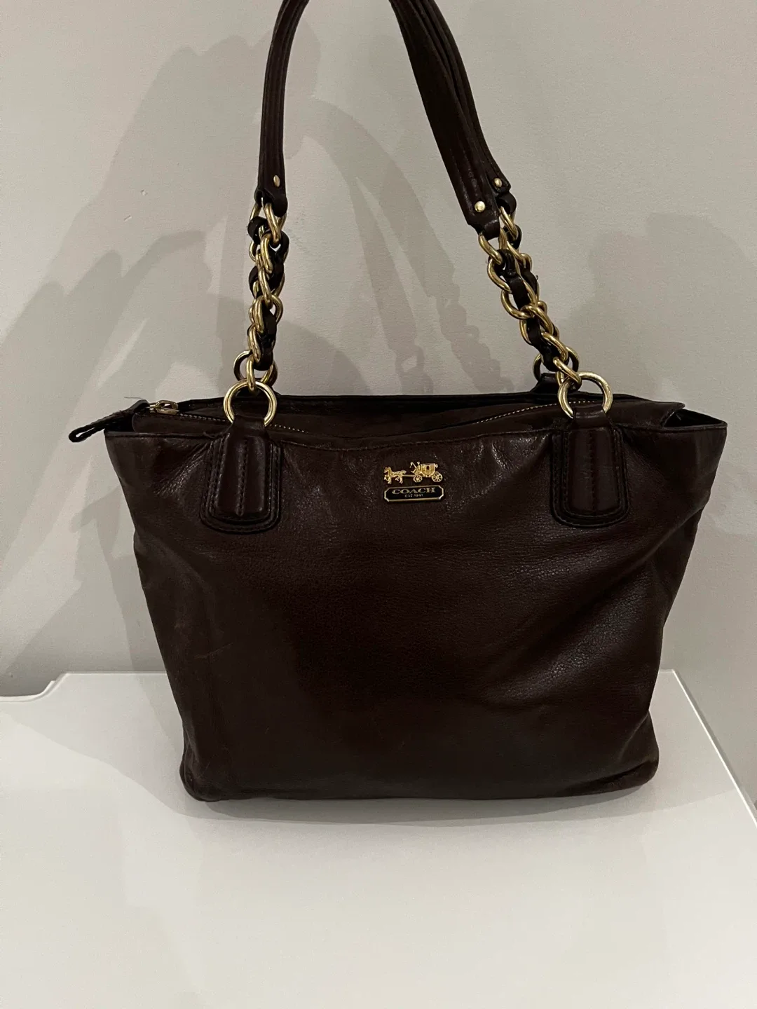 Coach Dark Brown Leather Tote Bag image indicator(7)