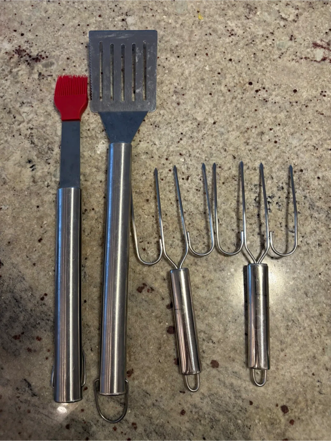 BBQ Tool Set - Spatula, Brush, Forks thumbnail