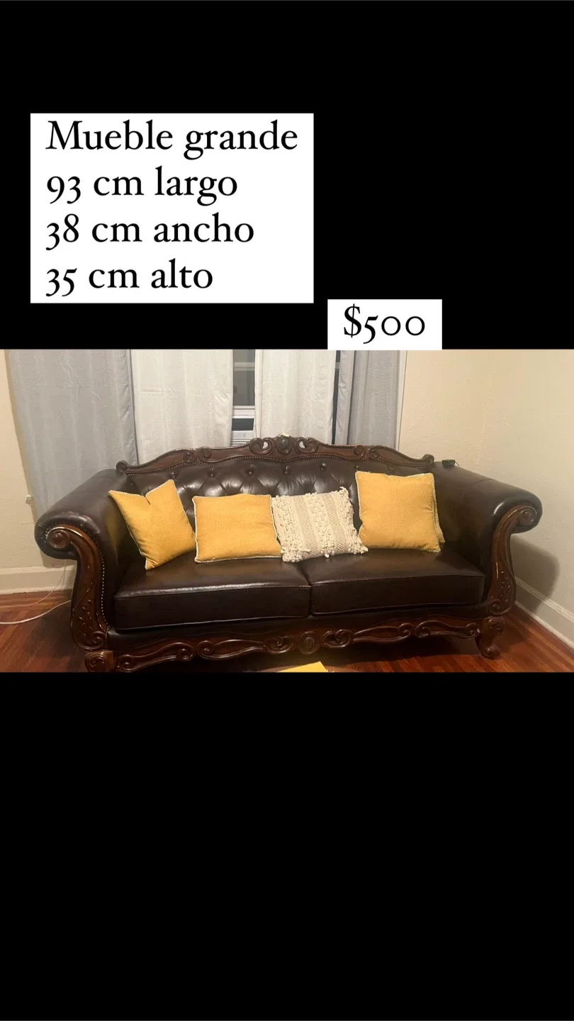 Brown Ornate Sofa and Chair Set (Pickup only) image indicator(5)