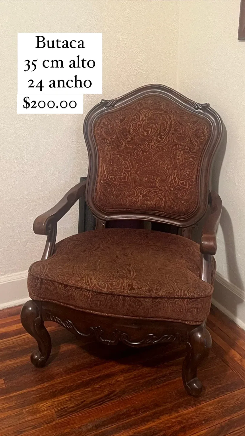 Brown Ornate Sofa and Chair Set (Pickup only) image indicator(6)