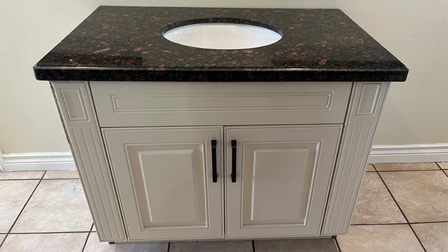 new / display item granite sink with cabinet $250 firm